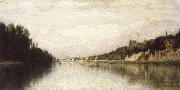 Stanislas lepine Banks of the Seine painting